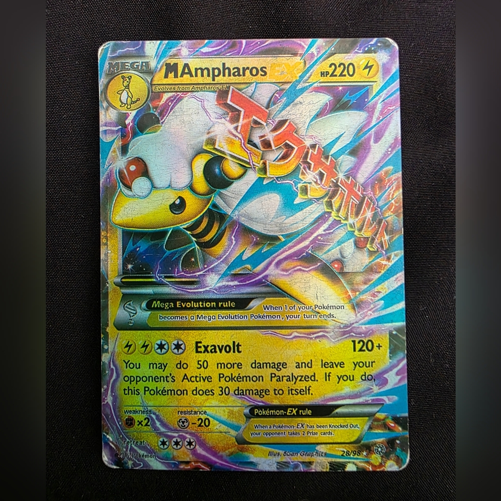 Pokemon Holo M Ampharos EX Card - For Collector And Players